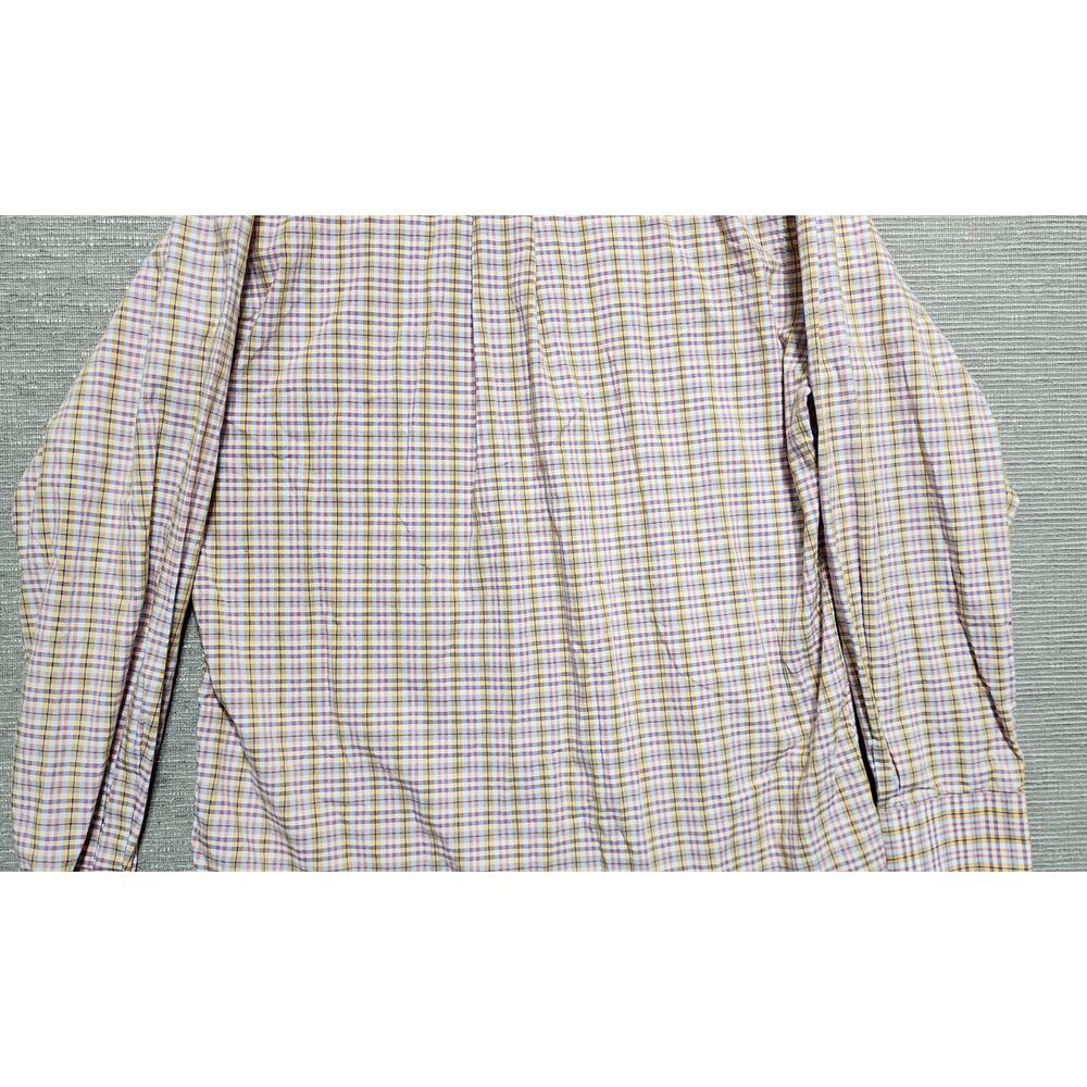 Scott Barber Plaid Button Down Shirt Men’s Large Blue Yellow Long Sleeve - Picture 12 of 13